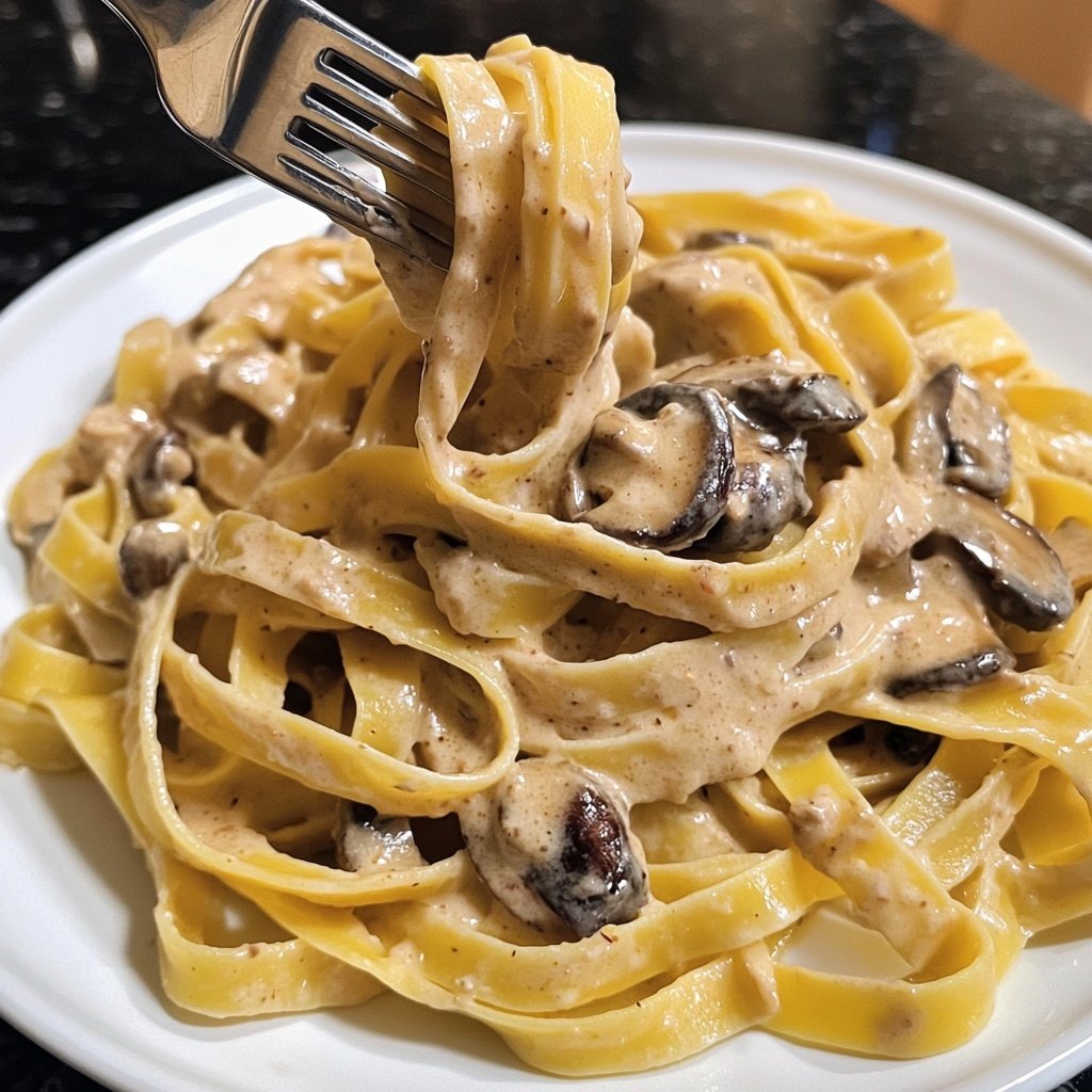 Romantic Creamy Mushroom Tagliatelle