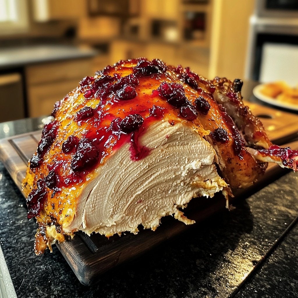 Roasted Turkey with Cranberry Glaze