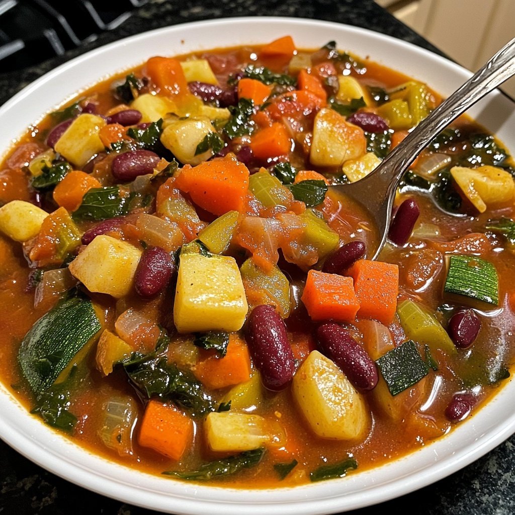 Healthy Crockpot Vegetable Minestrone