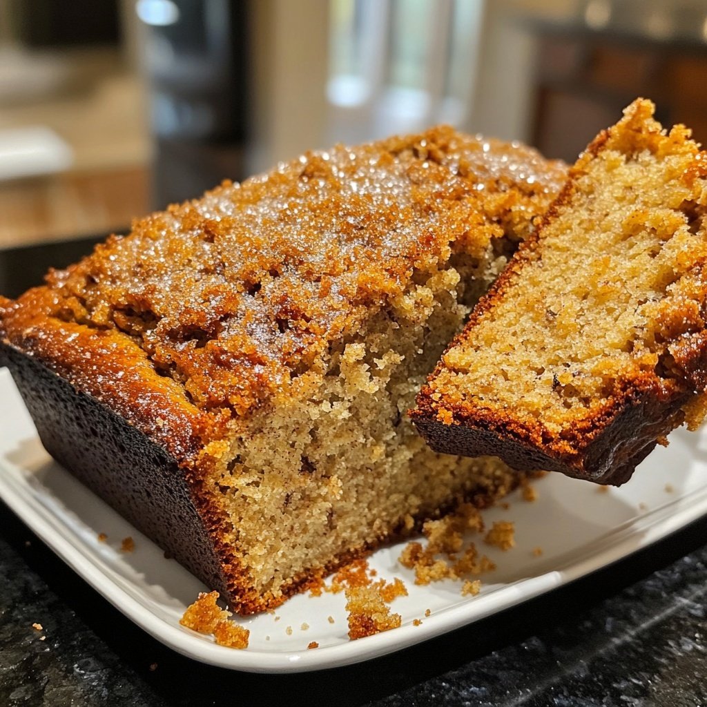 Banana Bread with Cinnamon Sugar Topping Recipe
