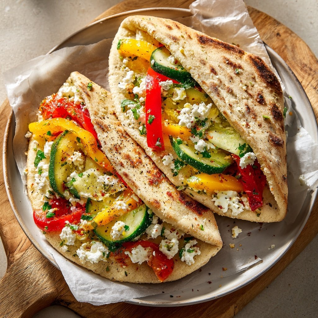 Healthy Lunch Mediterranean Veggie Pita